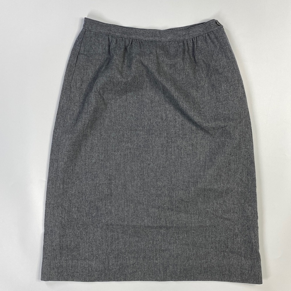 Vintage Pendleton Gray Pure Virgin Wool Pencil Skirt Waist 27"